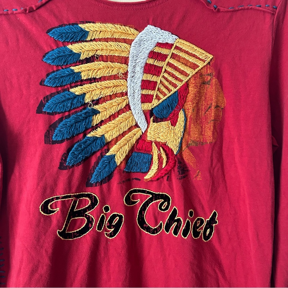 Double D Ranch Big Chief long sleeved graphic tee L - Picture 4 of 7